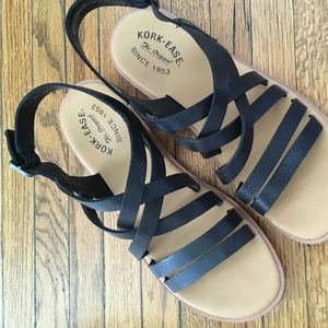 Kork-Ease black strappy sandal 10 like new